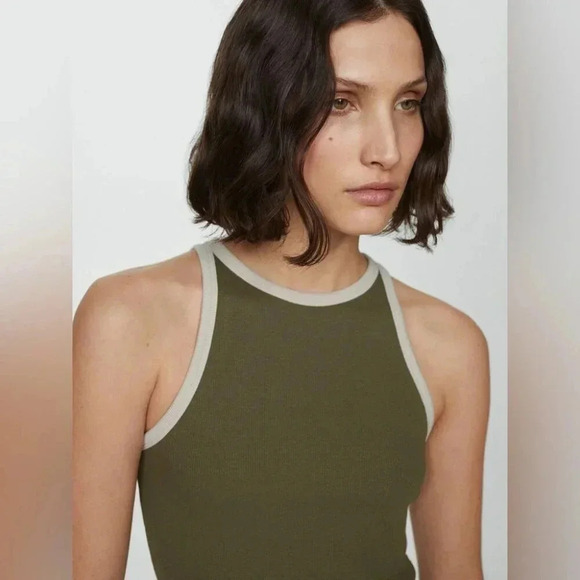 Mango Tini Dress in Green with White Trim NWT - Picture 3 of 9